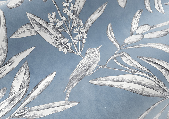 Aviary Velvet, Denim - Roman Blind - Image 4